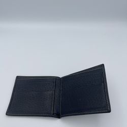 Classic Leather Bi-Fold Wallet – Red/Blue Web Stripe Detail