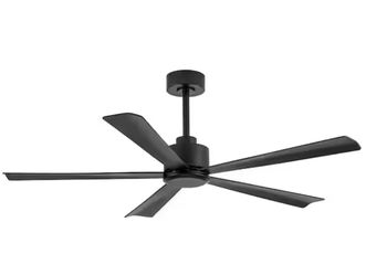 Breezary Melony 52 in. 6-Speed Indoor Black Ceiling Fans with Remote Control