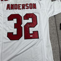 Jamal Anderson Signed Autograph Custom Jersey - Beckett Coa - Atlanta Falcons