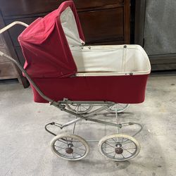 vintage red baby carriage pram 29”x26”x11.5” P/U In Jamison, Pa 