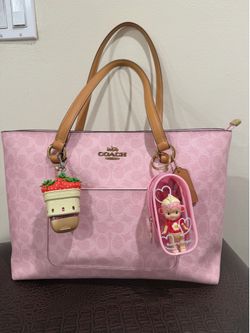 Coach Station tote bag pink