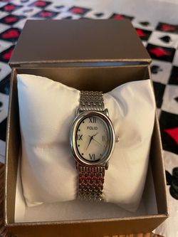 New Folio Women's 29mm Silver Tone Oval Link Bracelet Watch