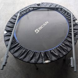 48 Inch Foldable Fitness Rebounder With Adjustable Handle 