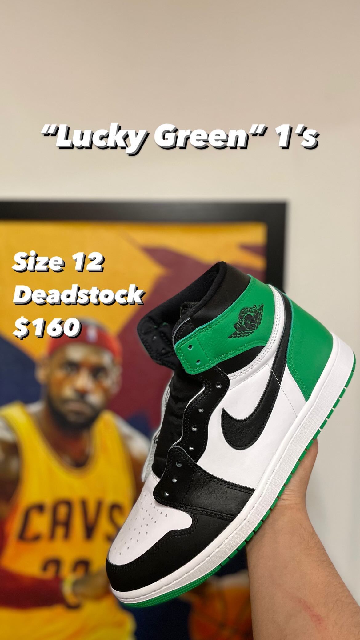 Air Jordan 1 “Lucky green” size 12