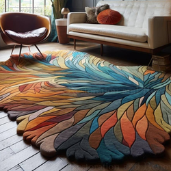 Handmade Irregular Shape Wool Rug