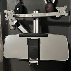 Mount-It! Sit Stand Dual Monitor Wall Mount Workstation & Stand Up Computer Station