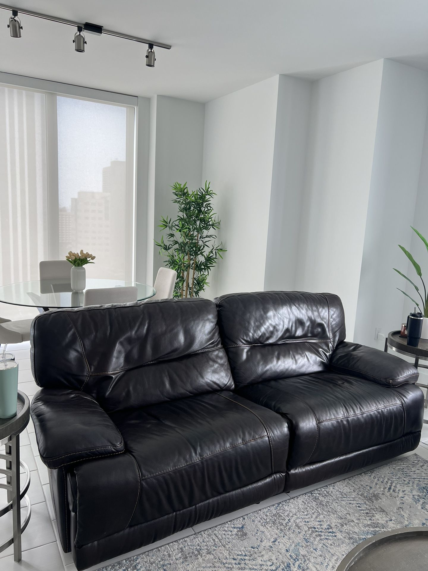 Dark Brown Leather Recliner Couches 
