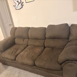 Brown Plush Sofa