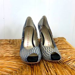 Sacha London Snakeskin Peep Toe Pumps Sz 6