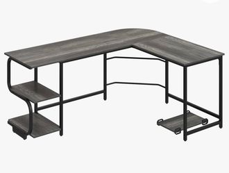 Grey oak wood desk