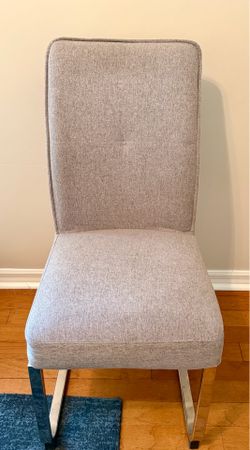 Grey Desk Chair with Metal Legs