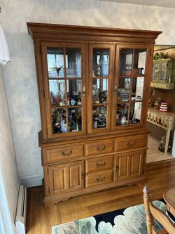 Hutch and Lighted Curio Cabinet