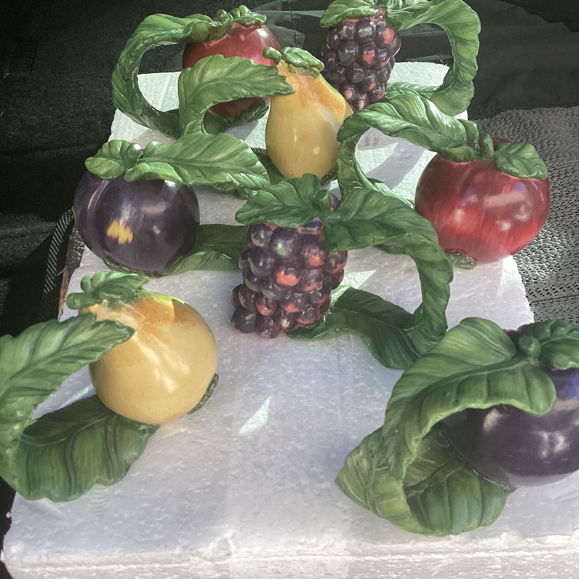 Set Of 8 Fruit Napkin Ring Holders