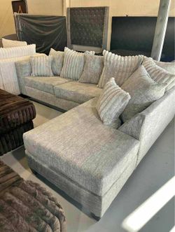Gray Chenille Sectional Sofa with Chaise $50 down