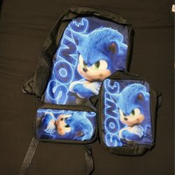 Sonic Backpack, Lunch Box And Pencil Pouch