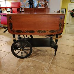 ETHAN ALLEN HITCHCOCK ROLLING TEA CART