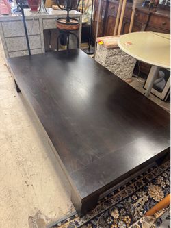 High End Dark Espresso low-profile rectangular coffee table 72” x 39” x 16”- Retail: $2499