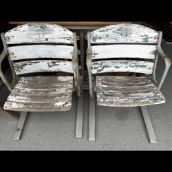 1953 Vintage Wood Stadium Seats