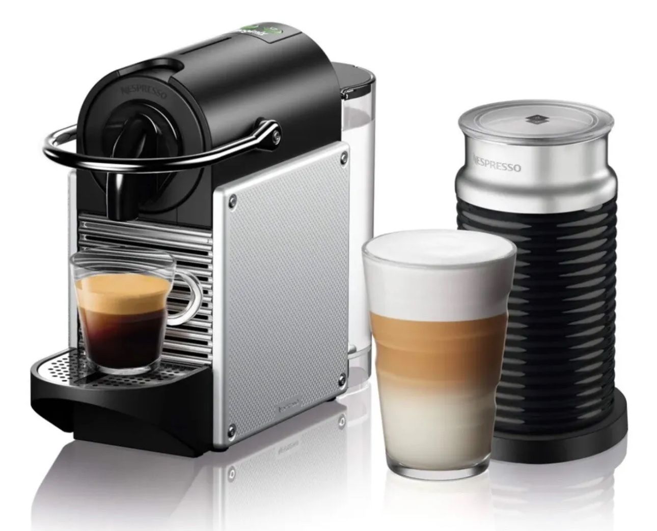 De'Longhi Nespresso Pixie Espresso Machine with Aeroccino 3- Aluminum (EN124SAE)