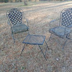 3pc Wrought Iron Set