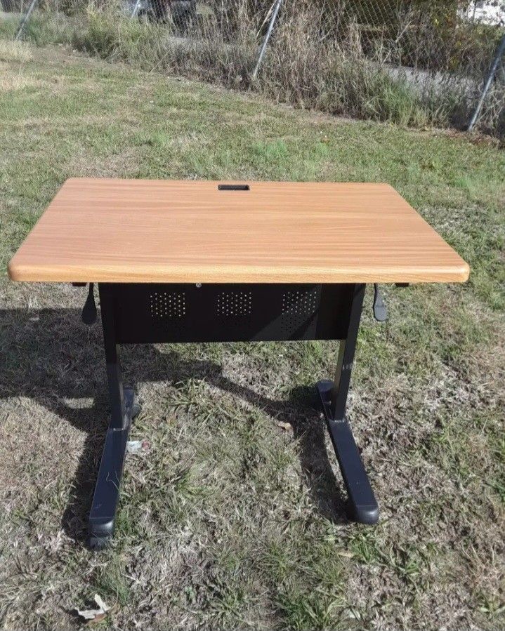 Solid Wood With Iron Legs Laptop Desk  / Craft Table ( 24 Wx 25 Lx 29 Height  ) 50.