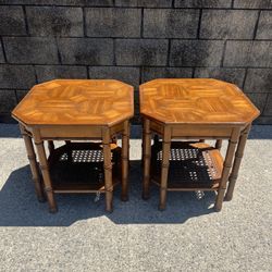 cool matching vintage end tables 