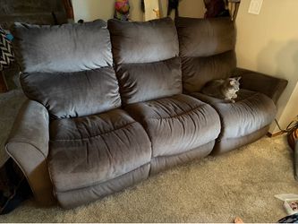 Brown Reclining Sofa Couch