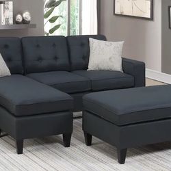 Black Sectional With Ottoman Sleeper OfferUp Special $599