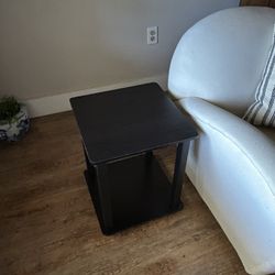 Modern dark brown / black wood side table end table 