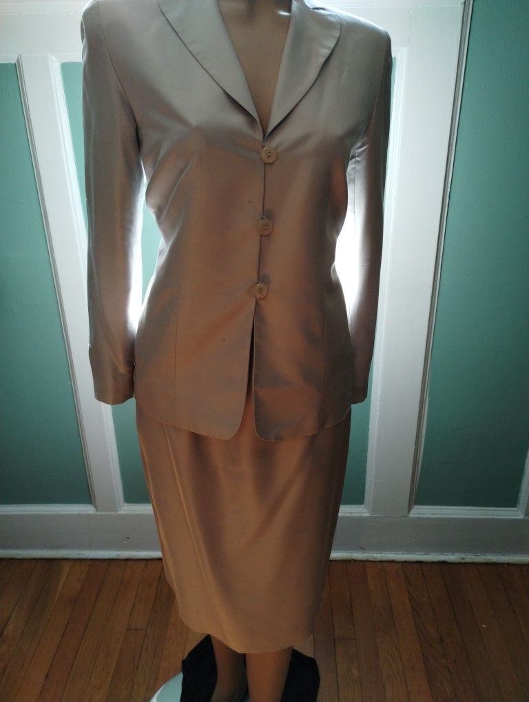 Travis Ayers 3 Piece Light Gray Silk Suit Size 6
