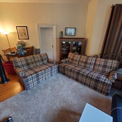 Loveseat And Couch Combo With Foldout Mattress