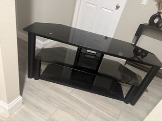 Black Glass 3-Tier TV Stand