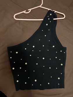 Black pearl shirt one shoulder strap