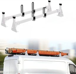 2 Crossbars Van Roof Ladder Rack for Ford Transit 150 250 350
820 lbs Capacity, Steel Construction,No Drill Required, Secure Ladder Transport,Fits 201