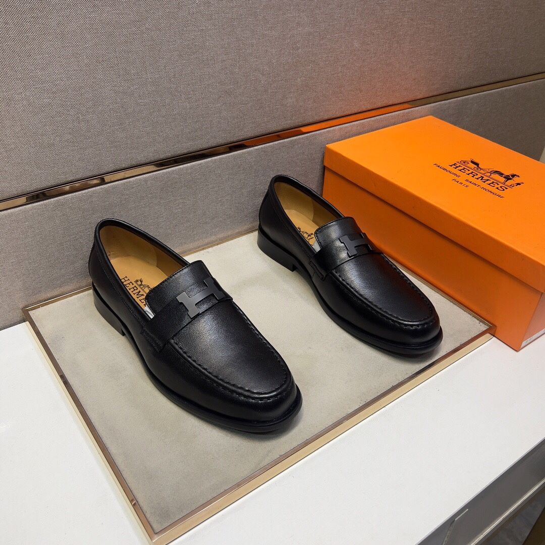 Hermes Men’s Leather Shoes With Box New 
