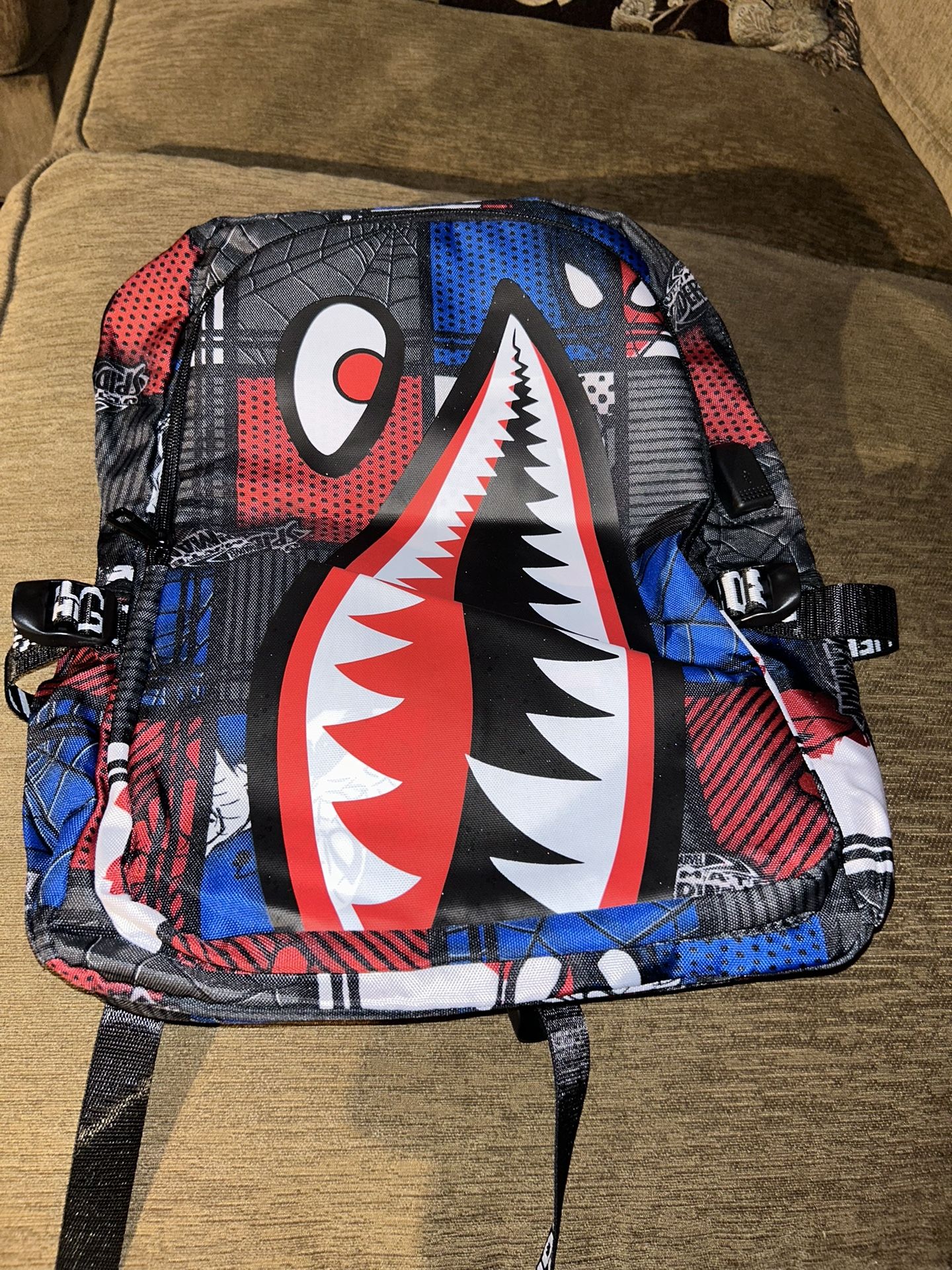 Bape Backpack, Red Bape Backpack, Waterproof Schoolbag for Kids