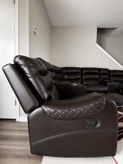Real Leather recliner sectional
