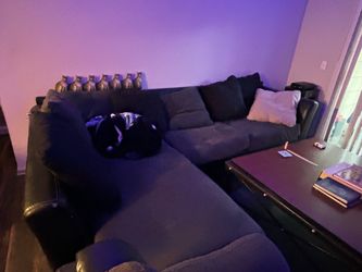 Large Charcoal Gray Sectional Couch – Very Comfortable