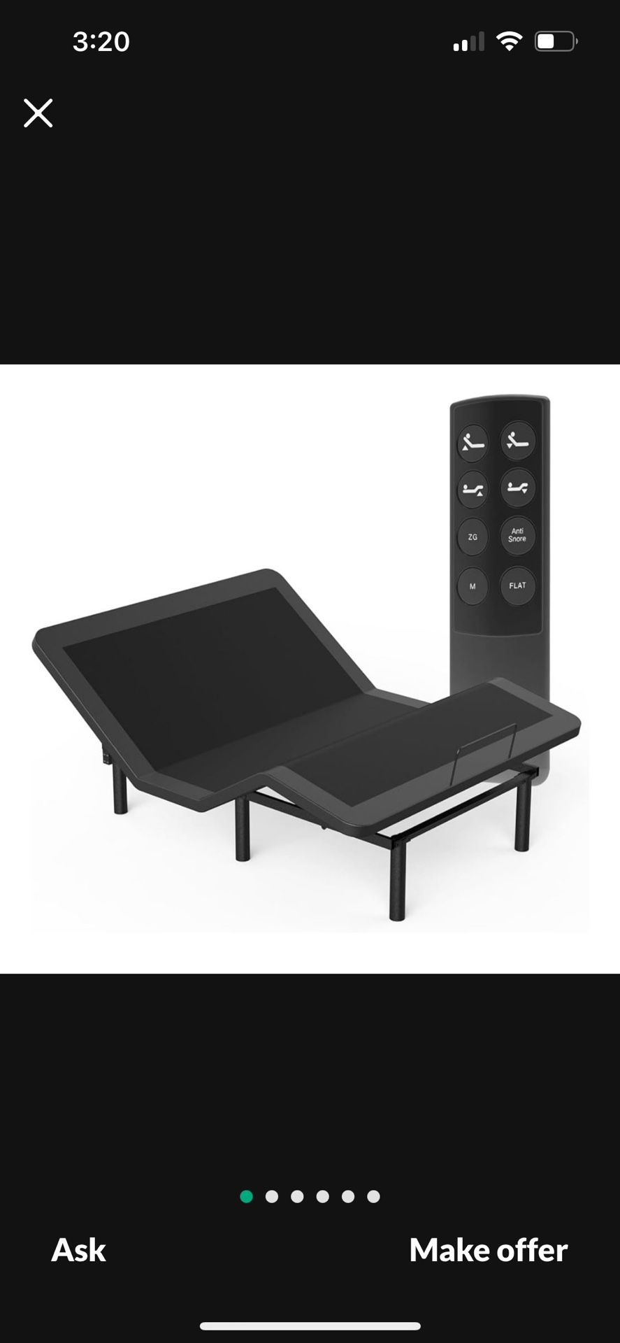 Twin XL adjustable, remote bed