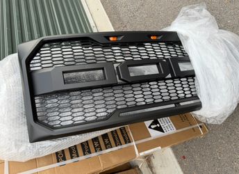 With LED Lights Front Bumper Grille Air Grill Fit For Ford F150 2009-2014