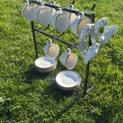 Mini Cups And Plates Set In A Rack 