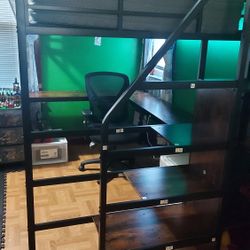 Full Size Heavy Duty Loft Bed With Stairs.