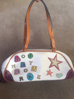 Dooney & Bourke Mini Duffle Charm #5 White All Weather Leather