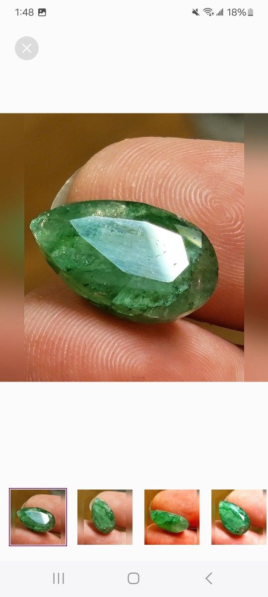 11.50ctw Stunning Colombian Emerald Loose Gemstone Pear Cut Crystal