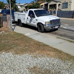 I Have A Lot 2004 F350 Super Duty With Turbo Diesel Have Single Cab Has Side Boxes For Work As Tags Up To Date Masking $6,000 Or Trade For A Toyota Pi