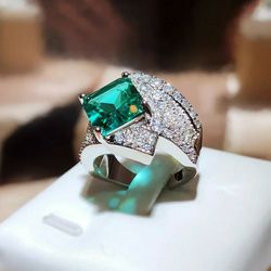 925s Crystal Teal Engagement Ring 