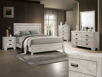 Bedroom set 4 pc Queen size Whitewhased  finish, New Especial price