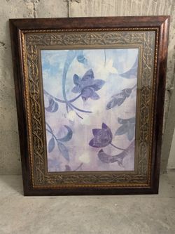 Wall painting with decorative frame