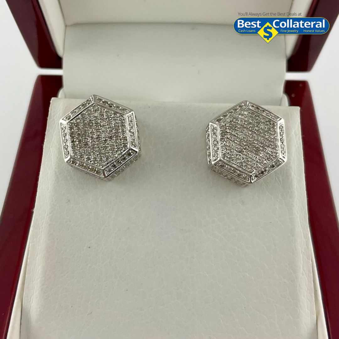 Diamond Earrings In 10k White Gold 