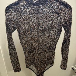Leopard Print Body Suit Size S